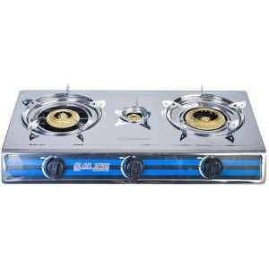 ATA بوتاجاز غاز مسطح، 3 شعلة، J-GC401، فضي