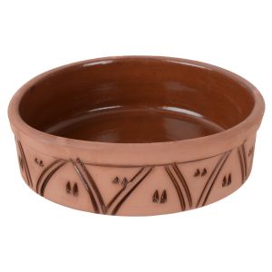 صينية فخار دائرية، 23 سم - بني