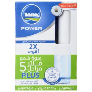 عبوة شمع فلتر مياه 5 مراحل تانك باور، 6 شمعات - متعدد الالوان
