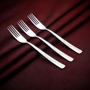 طقم شوك ستانلس ستيل اليجانت، 3 قطع، 2.50 مل - فضي
