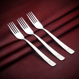 طقم شوك ستانلس ستيل توب وان، 3 قطع، 2.50 مل - فضي ذهبي