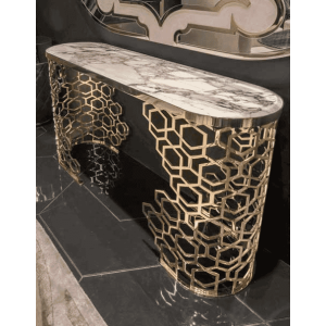 ترابيزة كونسول ستيل، 120x40x90 سم - ذهبي