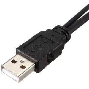 كابل توصيل تو بى من USB mini 5 pin إلي مخرجين USB male - اسود
