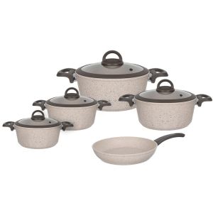 طقم حلل بايو جرانيت كوكين عبود، 9 قطع - بيج بني