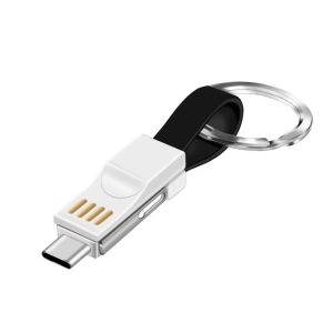 كابل مغناطيسي 3 في 1 مدمج لمفاتيح تايب-C ولايتننج وUSB كيندكس، Kx3516 - أسود أبيض