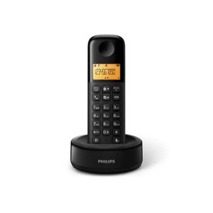 هاتف لاسلكي فيليبس، سعة 300 مللي أمبير، D1601B/63 - أسود