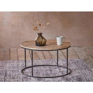ترابيزة القهوة، شكل دائري، 45×70×70 سم - اسود بني